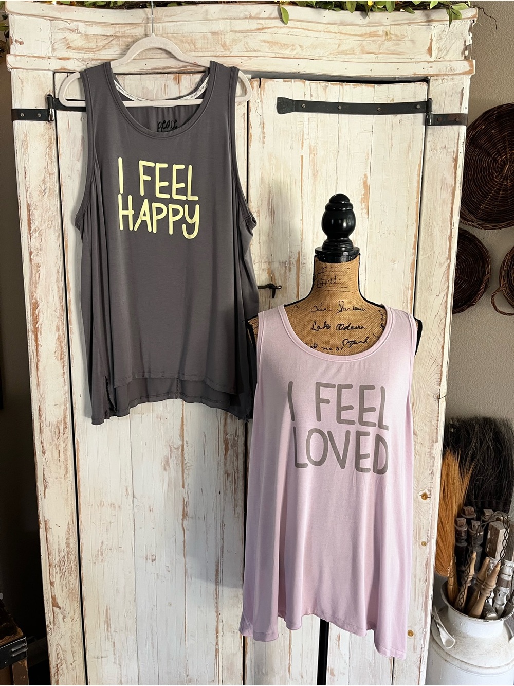 Peace Love World affirmation super soft tank bundle